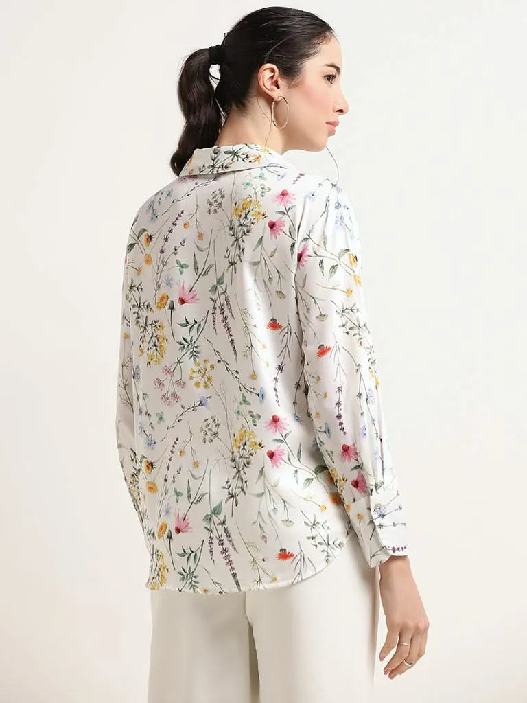 Wardrobe White Floral Print Shirt
