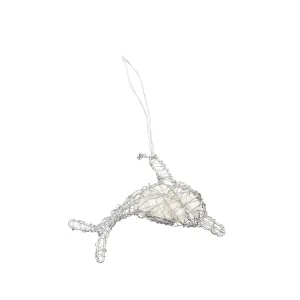Wire & Shell Dolphin Ornament