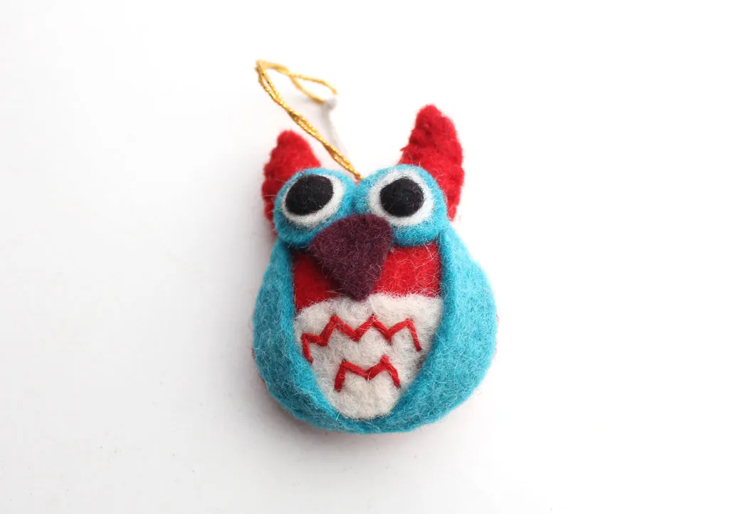 Woolen Felt Owl Hanging, Nursery Hanging Decor